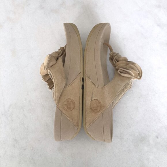 Fitflop Frou Ruffled platform leather sandals (Maple sugar beige / tan / nude) - Picture 8 of 9